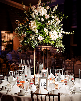 Wedding Table with Floral Center Piece