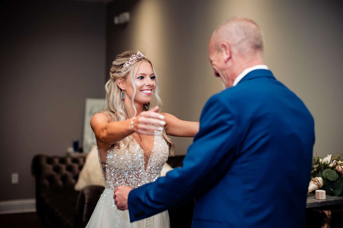 Bride sharing a moment with her father