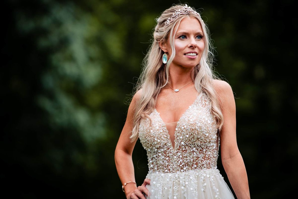 Bridal portrait against the greenery
